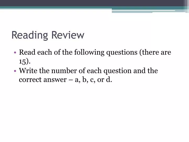 reading review