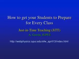 How to get your Students to Prepare for Every Class