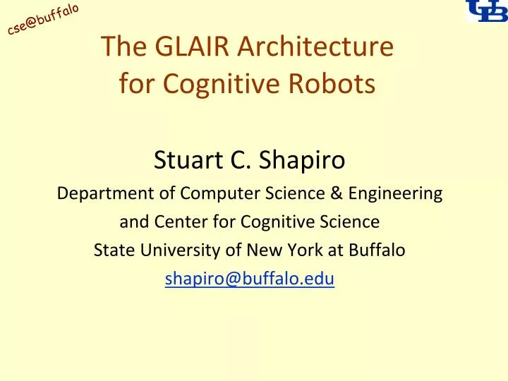 the glair architecture for cognitive robots