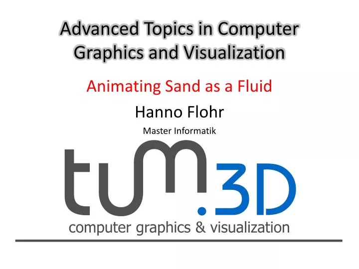 advanced topics in computer graphics and visualization