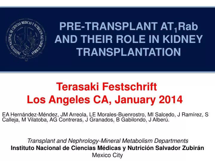 pre transplant at 1 rab and their role in kidney transplantation