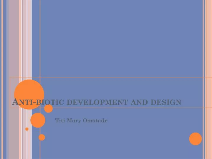 anti biotic development and design