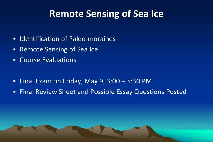 remote sensing of sea ice