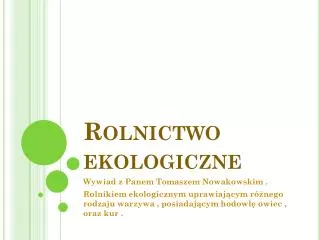 Rolnictwo ekologiczne