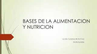 bases de la alimentacion y nutricion