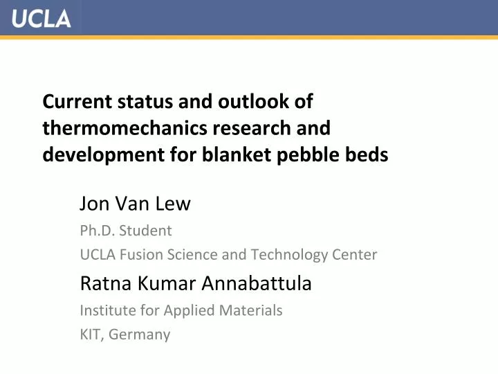 current status and outlook of thermomechanics research and development for blanket pebble beds