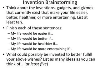 Invention Brainstorming