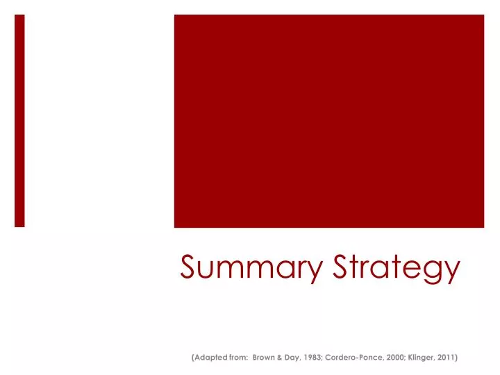 summary strategy