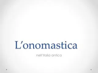 l onomastica