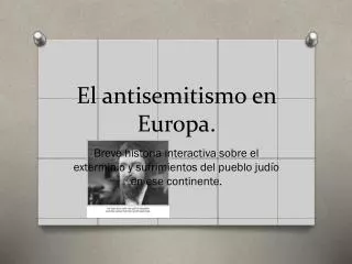 el antisemitismo en europa