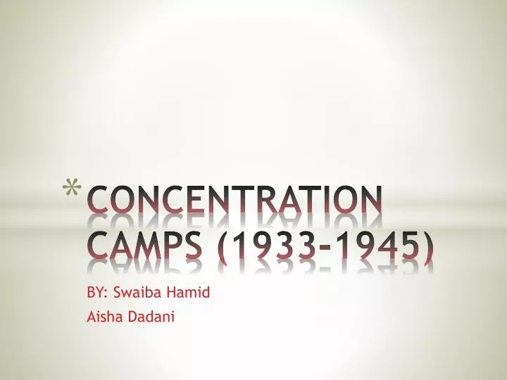 concentration camps 1933 1945