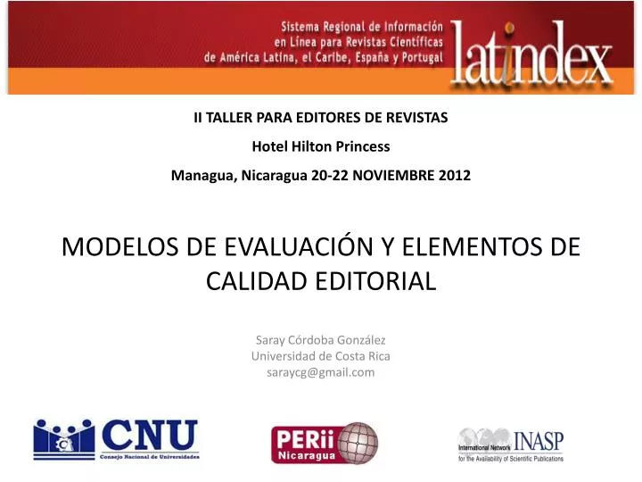 modelos de evaluaci n y elementos de calidad editorial