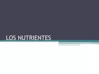los nutrientes