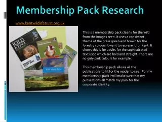 Membership Pack Research