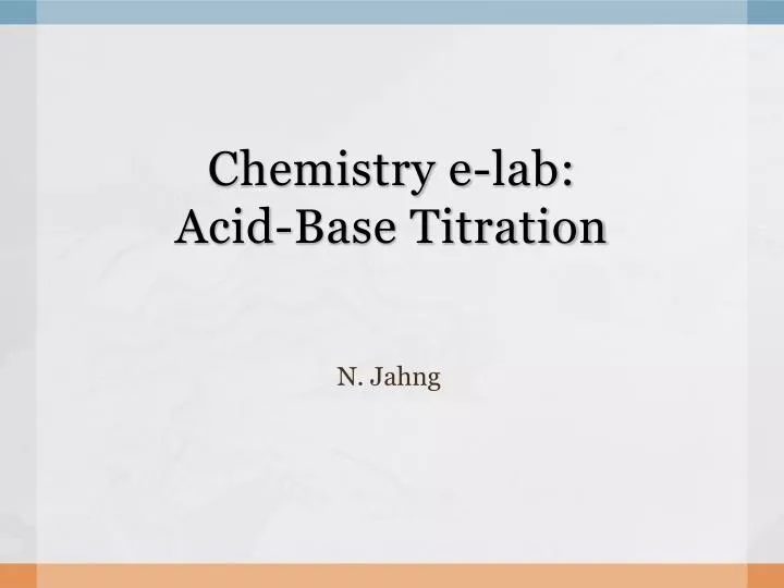 chemistry e lab acid base titration