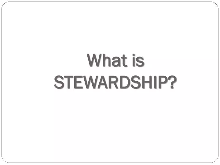 what is stewardship