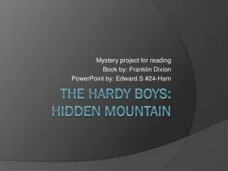 The Hardy Boys: hidden mountain