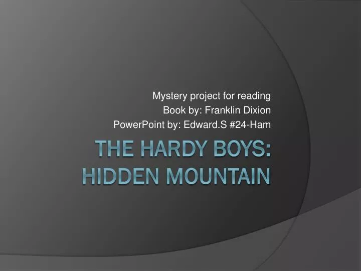 mystery project for reading book by franklin dixion powerpoint by edward s 24 ham