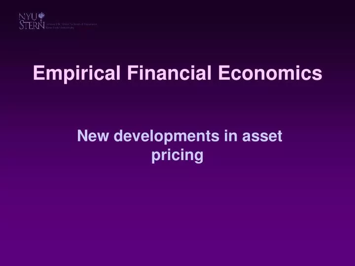 empirical financial economics