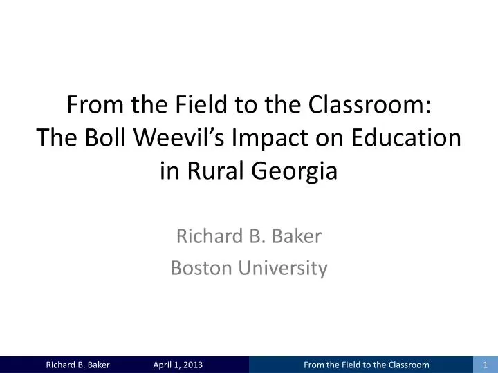 from the field to the classroom the boll weevil s impact on education in rural georgia