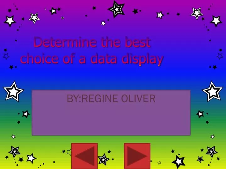 determine the best choice of a data display