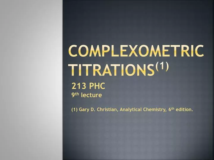 complexometric titrations 1