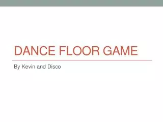 Dance Floor Game