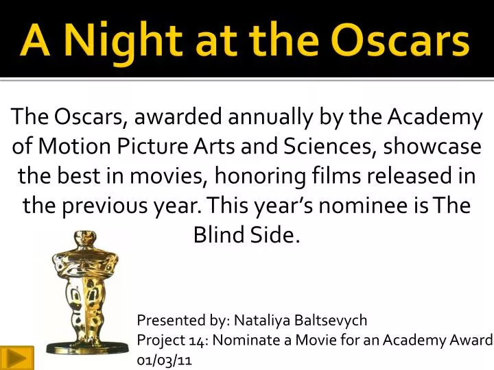 a night at the oscars