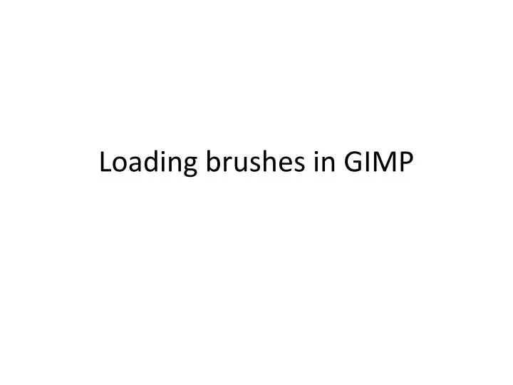 loading brushes in gimp