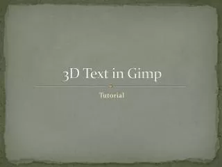 3D Text in Gimp