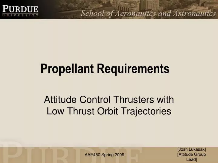 propellant requirements
