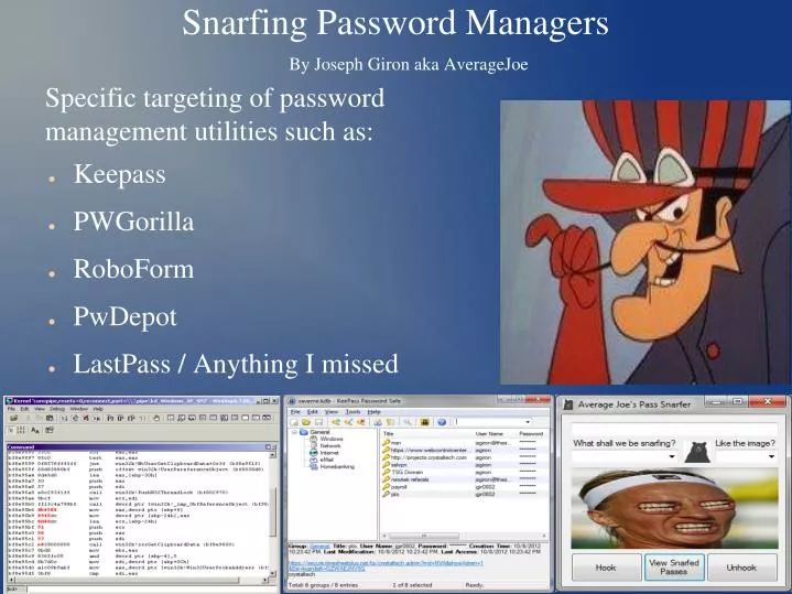 snarfing password managers