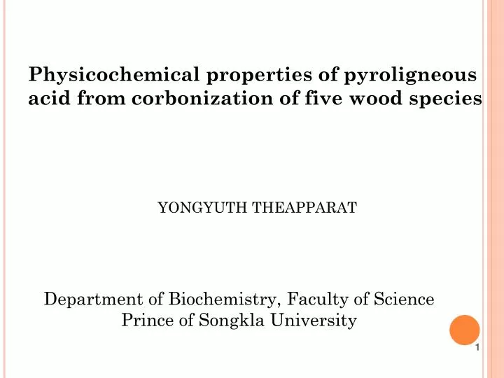 physicochemical properties of pyroligneous acid from corbonization of five wood species