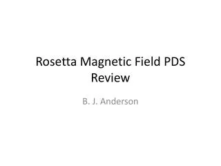 Rosetta Magnetic Field PDS Review