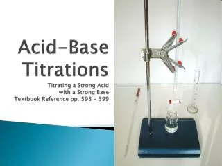 Acid-Base Titrations Titrating a Strong Acid with a Strong Base Textbook Reference pp. 595 - 599