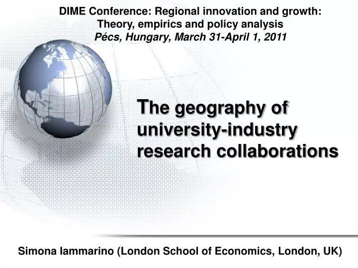 t he geography of university industry research collaborations
