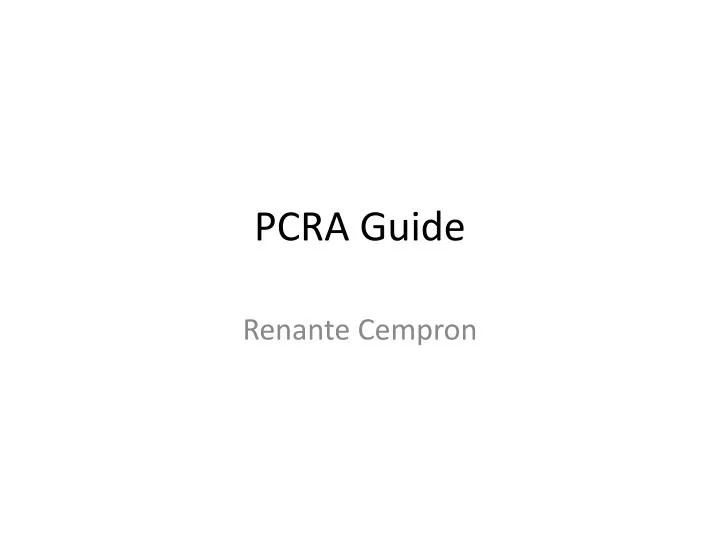 pcra guide