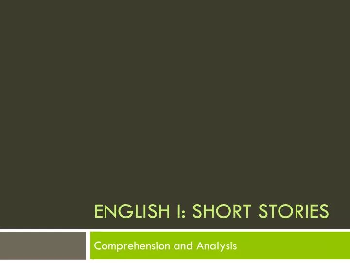 english i short stories