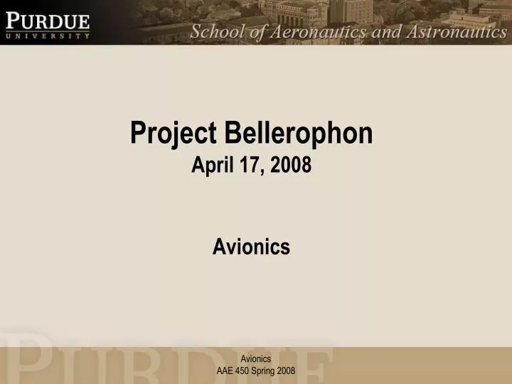project bellerophon april 17 2008 avionics