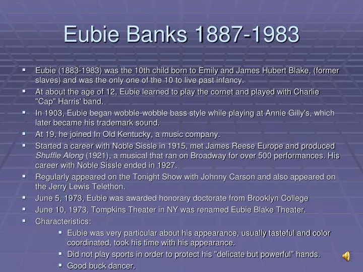 eubie banks 1887 1983