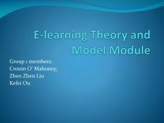 E-learning Theory and Model Module