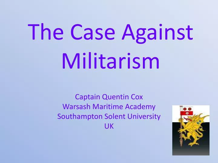 the case against militarism