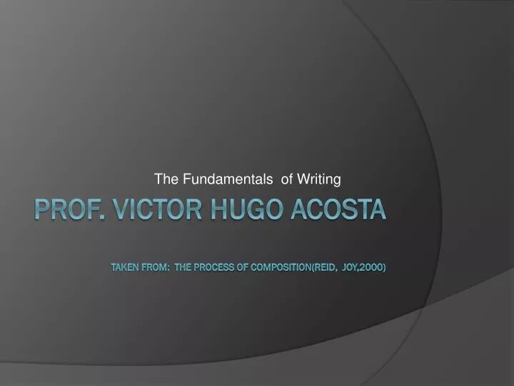 the fundamentals of writing