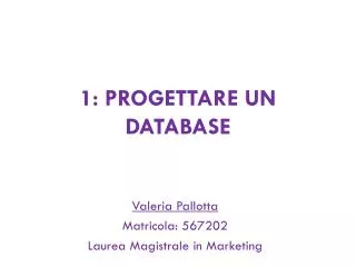 1 progettare un database