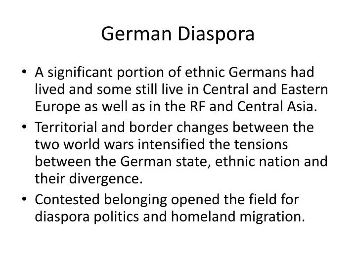 german diaspora
