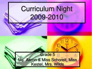 Curriculum Night 2009-2010