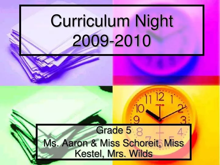 curriculum night 2009 2010