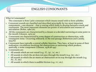 What Is Consonants?
