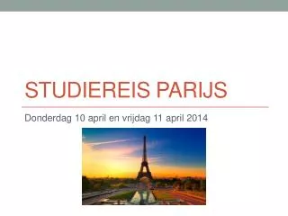 Studiereis Parijs