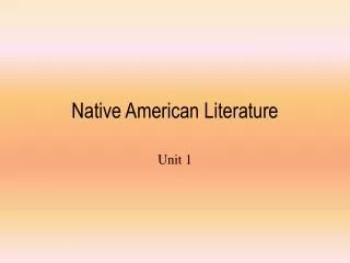 Native American Literature